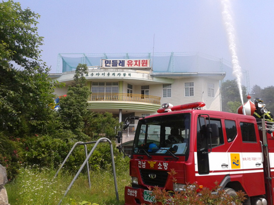 순천소방서 해룡119안전센터 민들레유치원 합동 소방훈련 실시