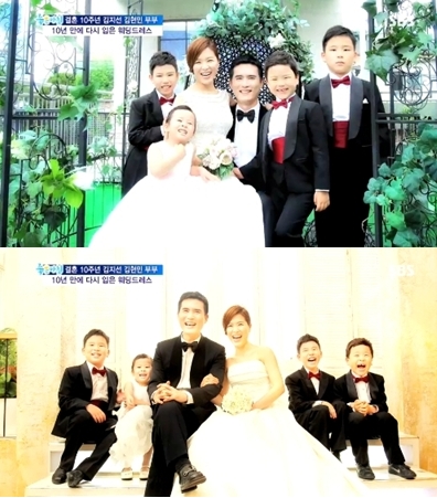 김지선 부부, 아들,딸과 함께 결혼 10주년 웨딩촬영사진공개